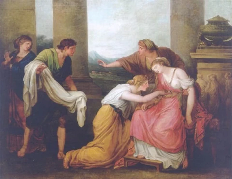 Angelika Kauffmann - Giulia, moglie di Pompeo, sviene alla vista della sua veste insanguinata, Schlossmuseum Weimar